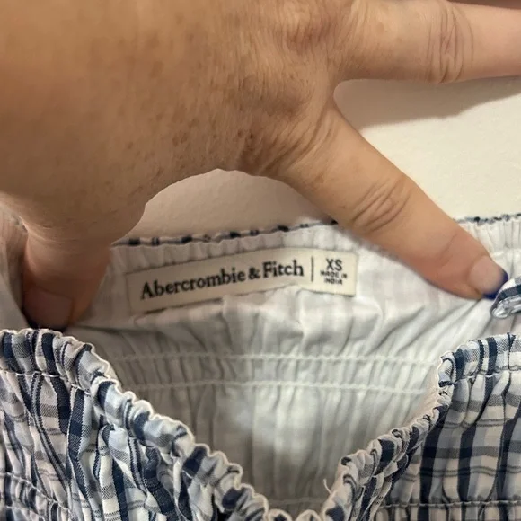Abercrombie & Fitch Navy and White Checkered Mini Dress - Picture 9 of 9